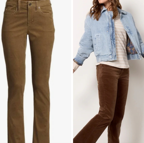 Lands' End Pants - Lands End New Tags High Rise Straight Brown Corduroy Pants size 18